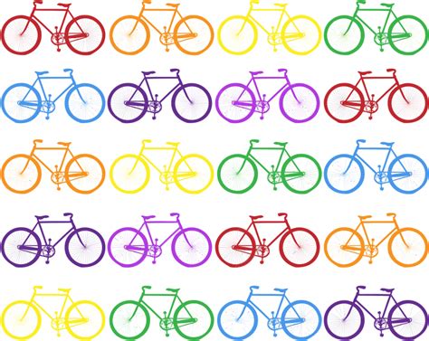 Colorful Bicycles Background - Openclipart