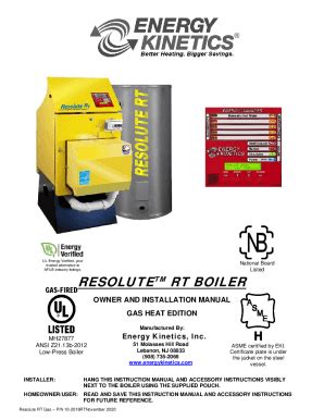 Fillable Online Resolute Rt Installer Manual Gas Pdf Energy Kinetics