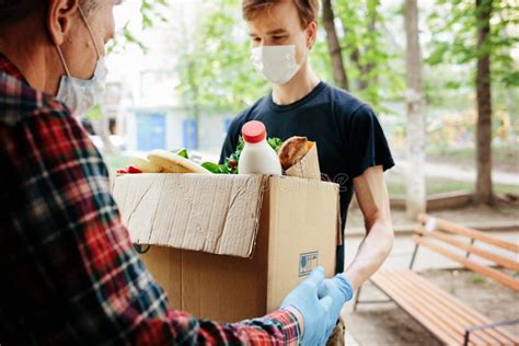 Courier Handing Grocery Close Up Stock Photos Free And Royalty Free