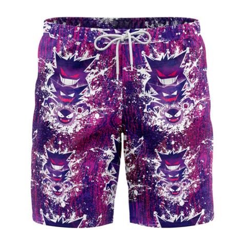 Ghostly Evolution Ghastly Haunter Gengar Pokemon Board Shorts Swim