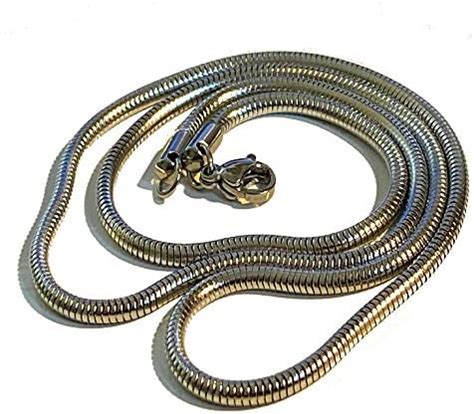 Collana Catenina Snake In Acciaio Inox Lunga Cm X Mm Da Uomo E