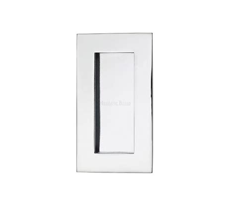 Heritage Brass Rectangular Flush Pull 105mm 175mm Or 300mm Polished Chrome C1855 Pc