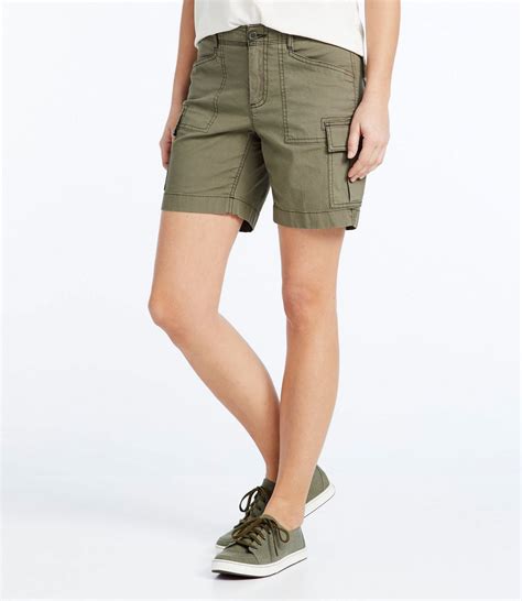 Womens Stretch Canvas Cargo Shorts Mid Rise Shorts And Skorts At Llbean Cargo Shorts Women