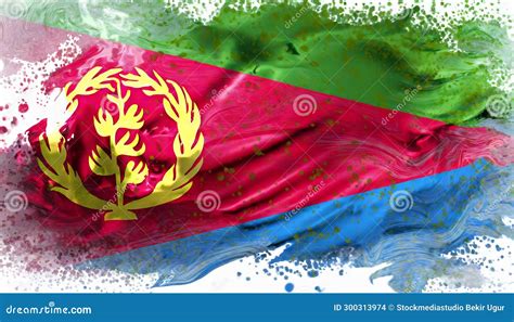 Waving National Flag Of Eritrea Stock Illustration Illustration Of