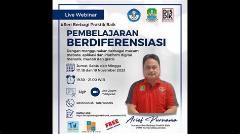 Webinar Berbagi Praktik Baik Pembelajaran Berdiferensiasi YouTube