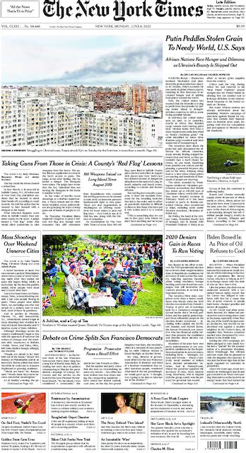 The New York Times In Print For Monday June 6 2022 The New York Times