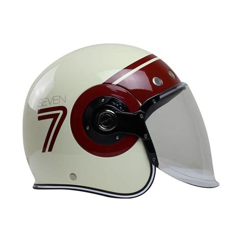 Capacete Retro Jet Gl Seven Branco Smk Power