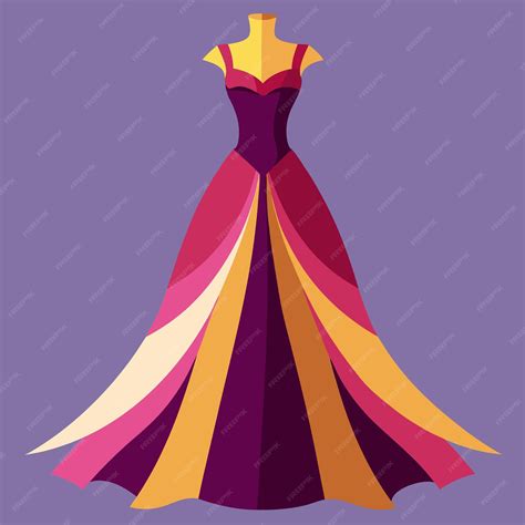 Elegant Evening Gown Vector Illustration For Fashion Design Projects