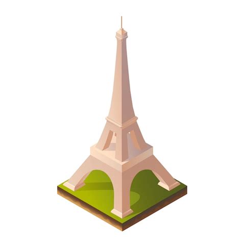 Ilustração isométrica da torre eiffel Vetor Premium