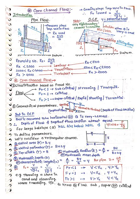 Open Channel Flow Short Notes Civil Engineering SPPU Studocu