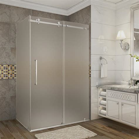 Aston Moselle 44 In 48 In X 35 In X 75 In Completely Frameless Sliding Shower Enclosure