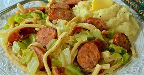 Bacon & Cheddar Sausage Halushki | Just A Pinch Recipes