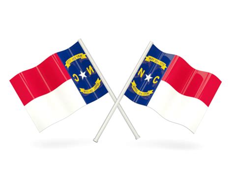 Two Wavy Flags Illustration Of Flag Of North Carolina