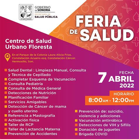 Salud Sonora On Twitter 🩺 Acompáñanos A La Feria De La Salud En El