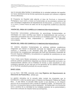 Carta Circular Programa Espa Ol Pdf