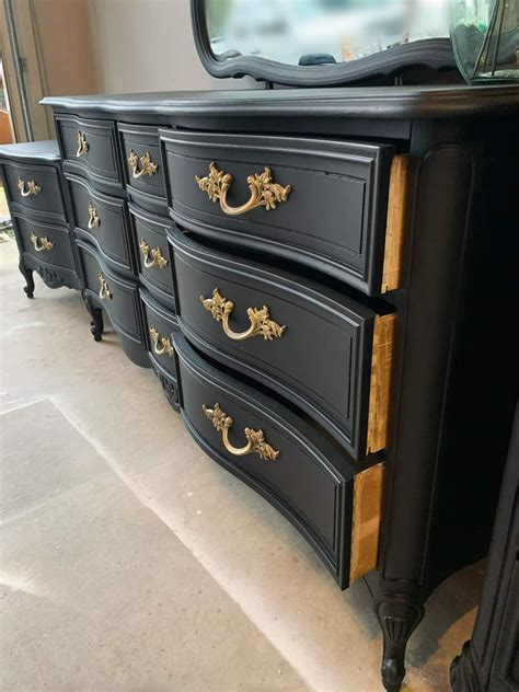 Refinished Bedroom Furniture Refurbished Dressers Black Painted