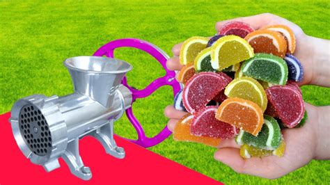 EXPERIMENT Colorful Jelly VS Meat Grinder YouTube