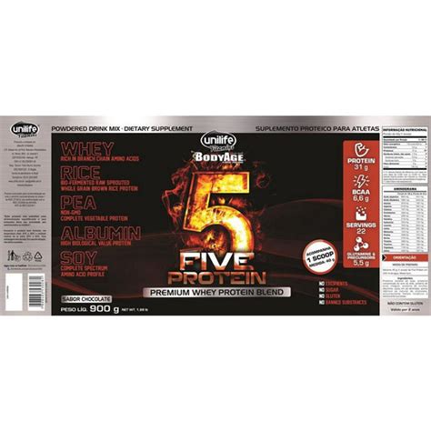 Five Whey Protein 900G Chocolate Unilife Submarino