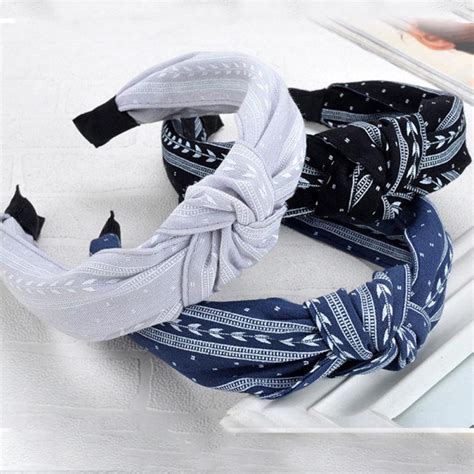 Fabric Alice Band Hair Hoop Headband Twist Hairband Bow Knot Cross Headwrap Cloth Knotted Uygun