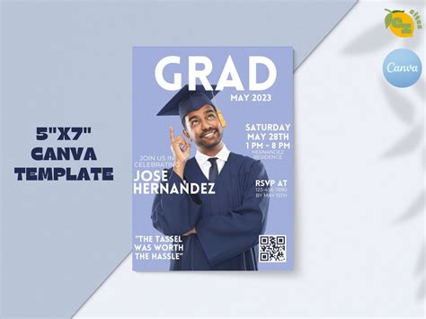 Graduation Magazine Party Invitation Template Printable Etsy