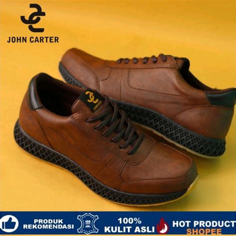 Jual Terbaru Kulit Asli Sneakers Pria Kasual Sporty John Carter