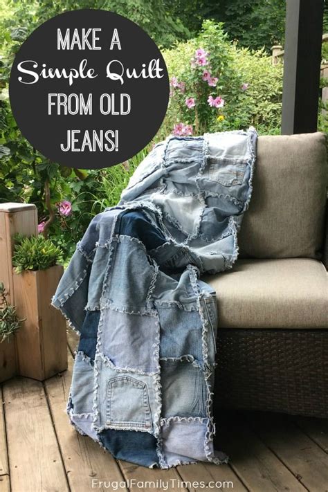 How To Make A Denim Quilt Using Old Jeans An Ultra Simple Sewing Project Denim Rag Quilt