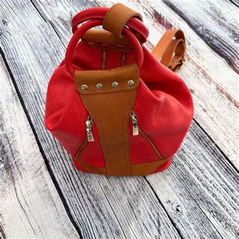 Other Valentina Made In Italy Redtan Leather Sling Backpack Purse Grailed