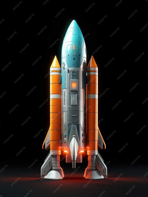 Modelo De Foguetes - Vista do modelo de foguete espacial 3D | Foto Grátis