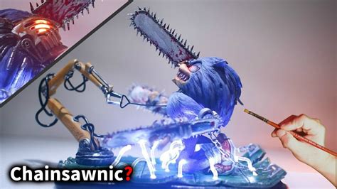 How To Make Sonic ChainSaw Man Clay Diorama New Sonic Exe YouTube