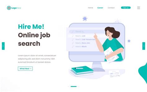 Premium Vector Online Job Search Job Seeker Illustration On Web Banner