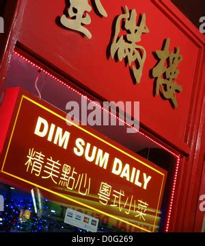 DIM SUM DAILY SIGN CHINATOWN LONDON Chinese lanterns reflected in ...