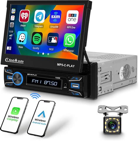 Hikity Single Din Car Radio Bluetooth With Wireless CarPlay Android