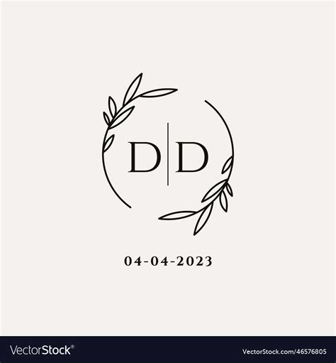 Letter dd wedding monogram logo design Royalty Free Vector