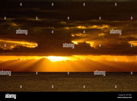 Beautiful View Of A Sunset In Taveuni Island Fiji Stock Photo Alamy