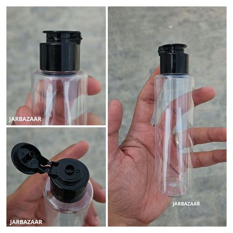 100 ML Sleek Transparent Fliptop Bottle JarBazaar