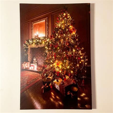 LED Christmas Tree Wall Canvas Art 40x60cm – Darthome Limited