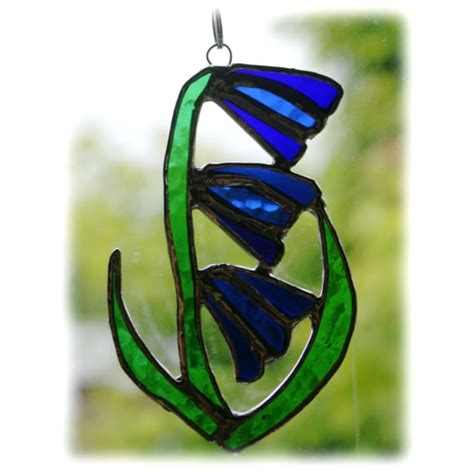 Bluebell Suncatcher Stained Glass Flower Blue S Folksy