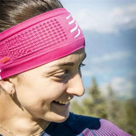 Faixa Cabe A Compressport Headband V Unissex Rosa Corrida Notreino