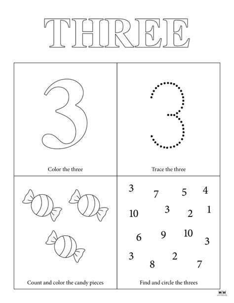 Number 3 Tracing Worksheets 15 Free Pages Printabulls