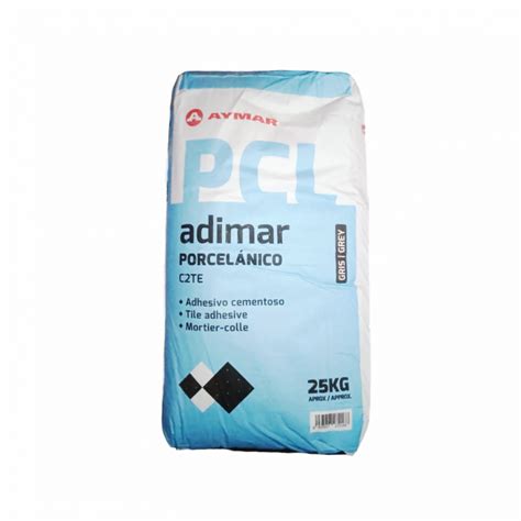 Adhesivo cementoso porcelánico gris Adimar 25 kg 55 11 lb