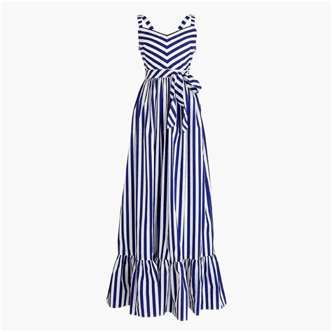 Shop The Womens Striped Ruffle Maxi Dress At J Crew And See The Entire