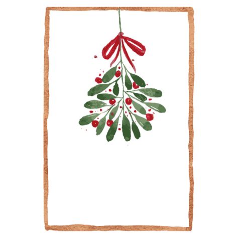 Watercolor Mistletoe Vector Png Images Mistletoe Christmas Watercolor