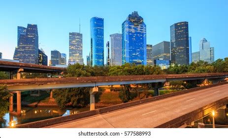 Downtown Skyline Modern Building Sunrise Houston Stock Photo 577588993 | Shutterstock