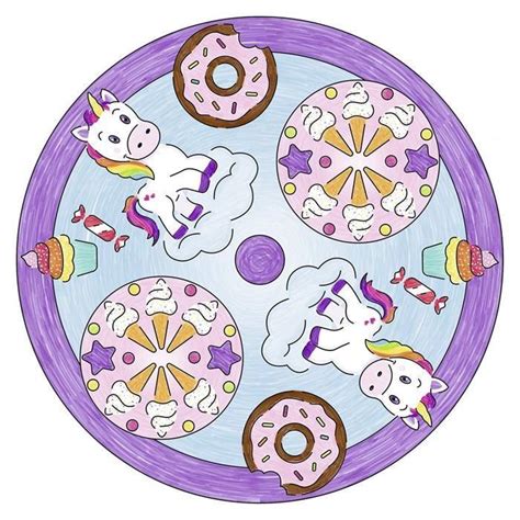 Piešiniai piešimui Ravensburger Design Unicorn Mandala modelis