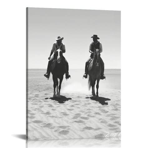 Gotuvs Cowboy Black And White Art Poster Retro Wild Cowboy Poster