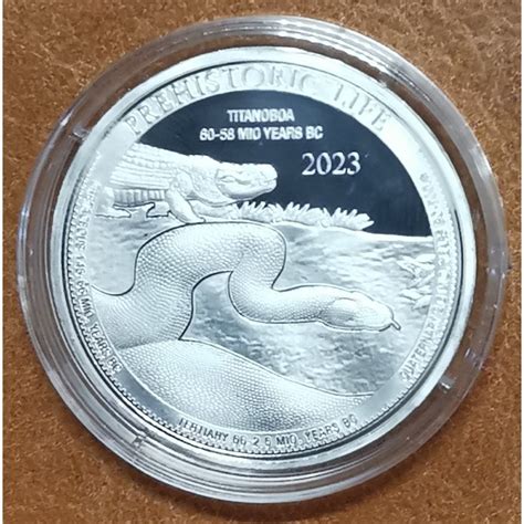 Euromince Mince 20 Frankov Kongo 2023 Titanoboa 1 Oz Ag