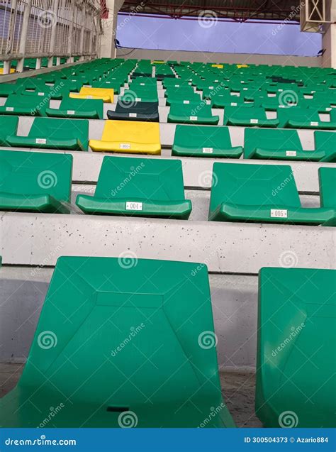 Rows Of Green Stadium Seats Stock Image Image Of Rows Yellow 300504373