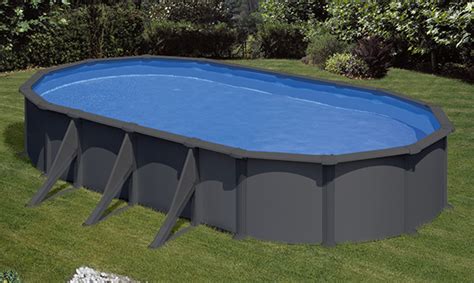 Piscine Acier Gris Anthracite Juni Ovale X X M Gr