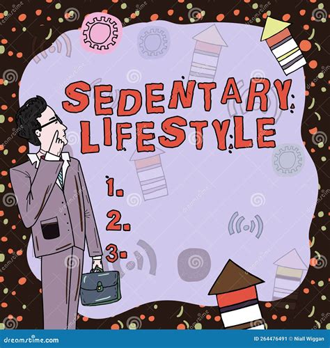 Sign Displaying Sedentary Lifestyle. Concept Meaning Ways and Means of