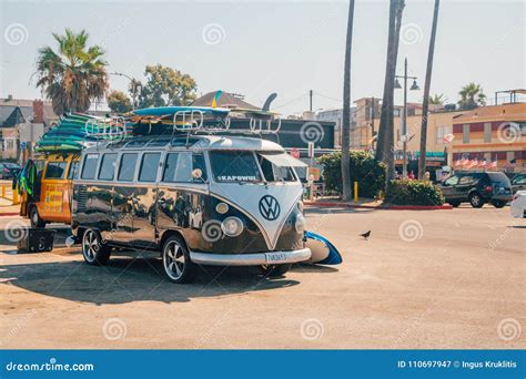 A Classic Volkswagen Van Full With Surf Boards Editorial Photography